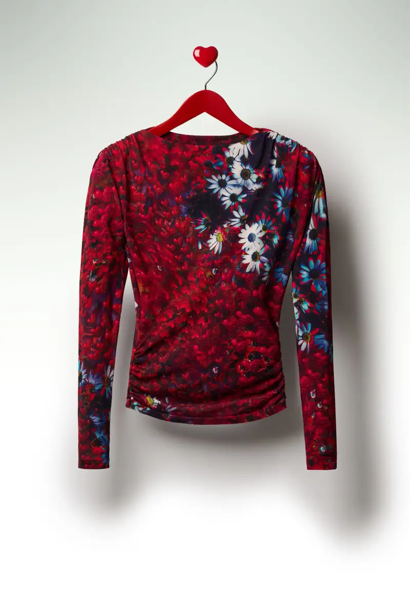 maglione leggero con margherite RED