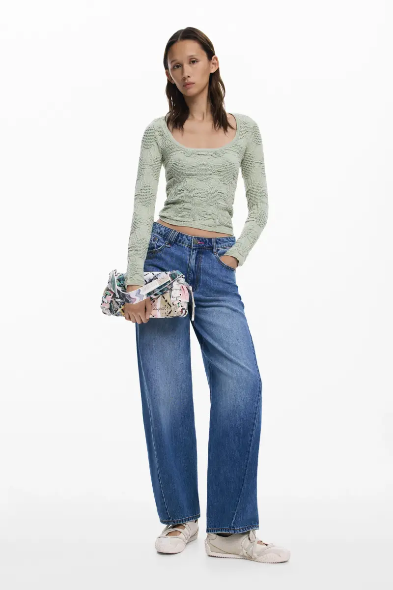 Maglione leggero con texture GREEN miniatura 2