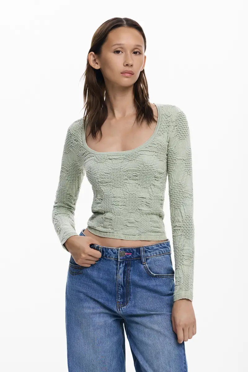 Maglione leggero con texture GREEN