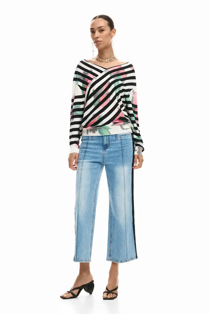 Maglione leggero incrociato BLACK miniatura 2