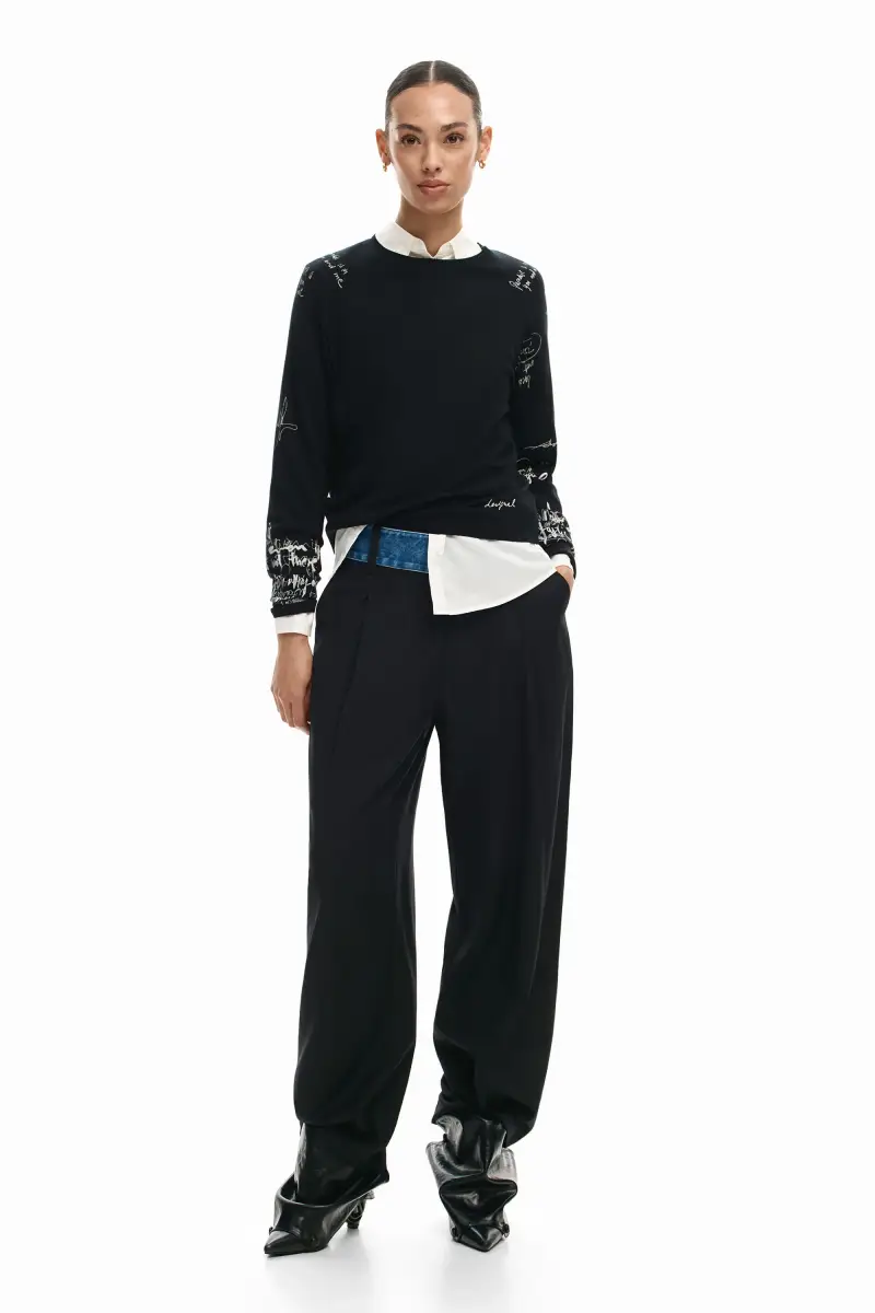 Maglione leggero Lettering BLACK miniatura 2