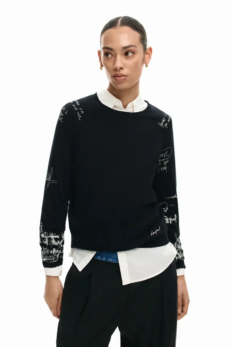 Maglione leggero Lettering BLACK