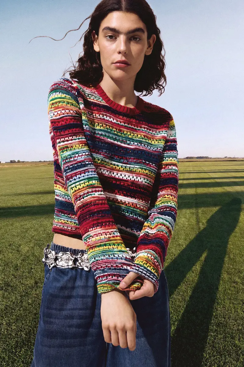 maglione multicolore melangiato RED