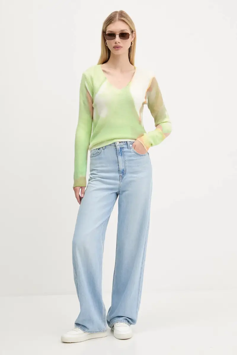 maglione OULU donna colore turchese 25WWJF13 miniatura 2