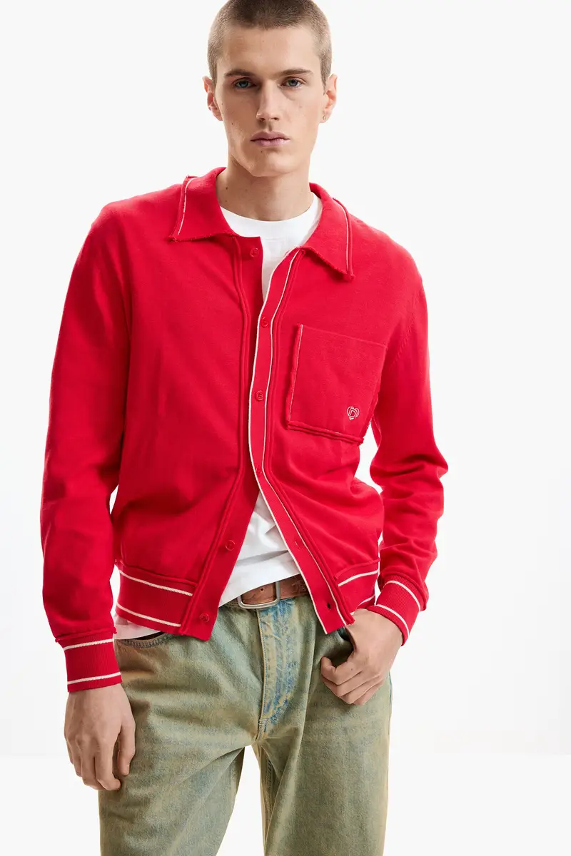 Maglione sottile con bottoni RED