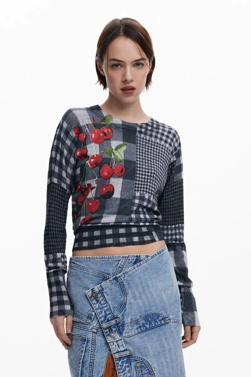 Maglione vichy frutta MATERIAL FINISHES