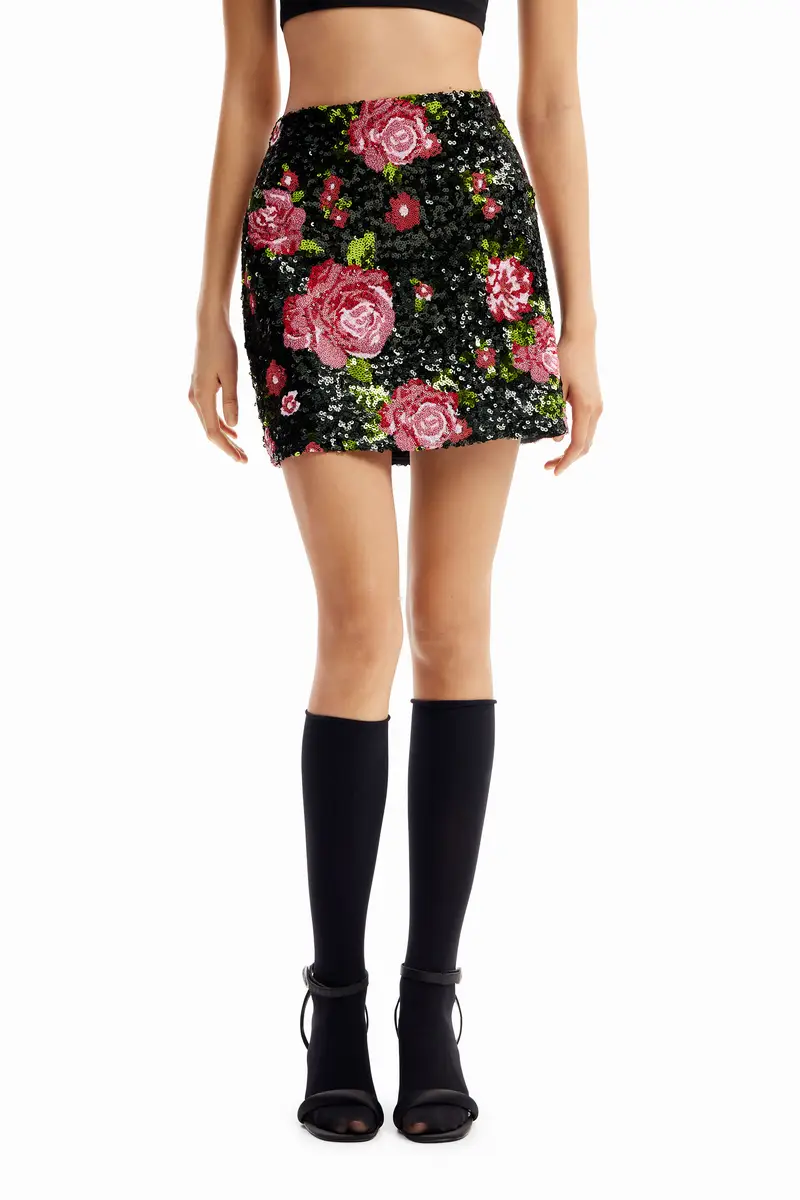 Minigonna rosa paillettes M. Christian Lacroix MATERIAL FINISHES miniatura 2