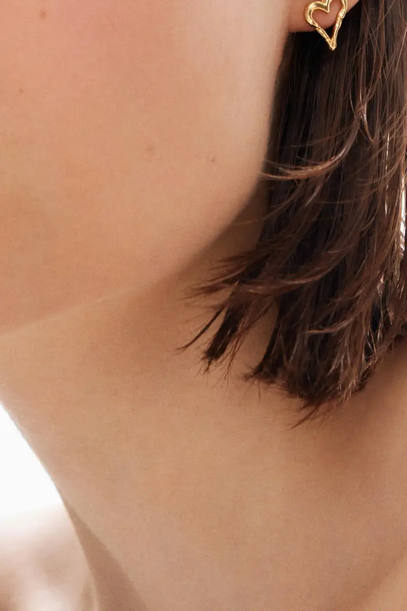 Orecchini cuore placcati oro Zalio MATERIAL FINISHES miniatura 2