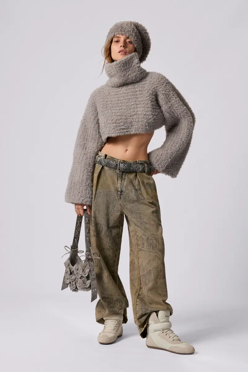 PACK MAGLIONE CROP E CAPPELLO BLACK