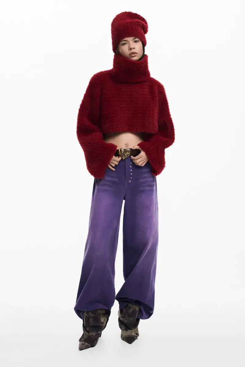 PACK MAGLIONE CROP E CAPPELLO RED miniatura 2