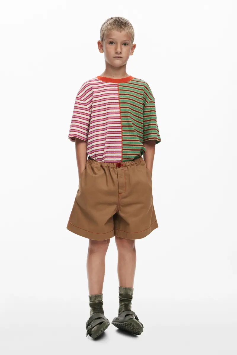 Pantaloncini con cuciture BROWN