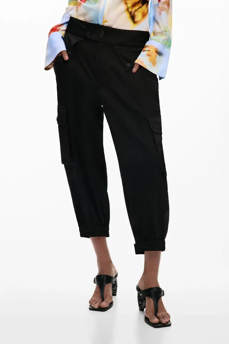 Pantalone capri cargo BLACK miniatura 2