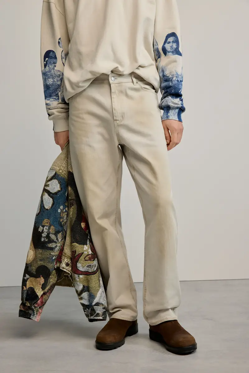 pantalone lungo liscio BROWN miniatura 2