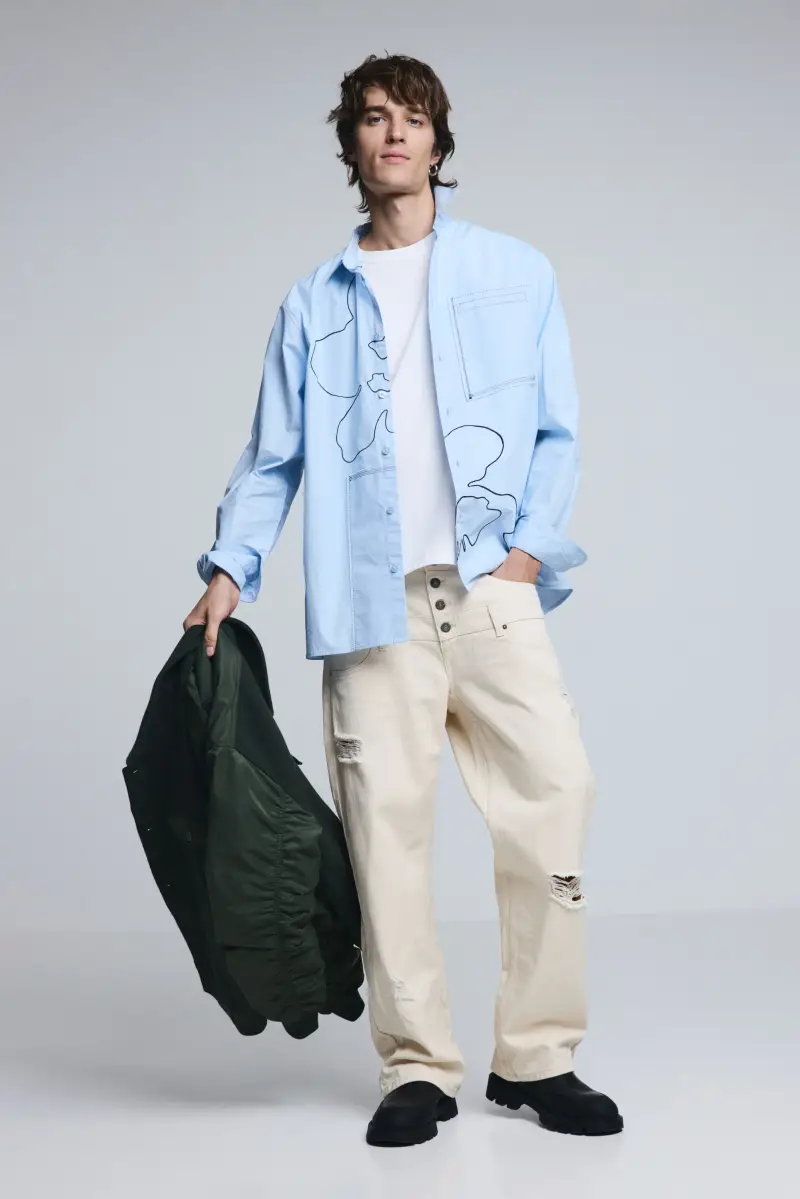 pantaloni a doppia vita strappati WHITE