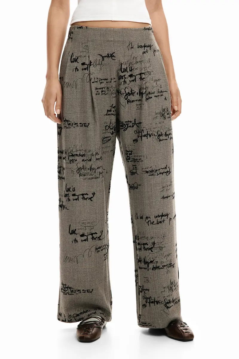 Pantaloni a quadri con lettering BLACK miniatura 2