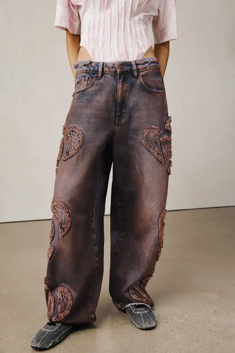 Pantaloni baggy sfrangiati studio BROWN miniatura 2