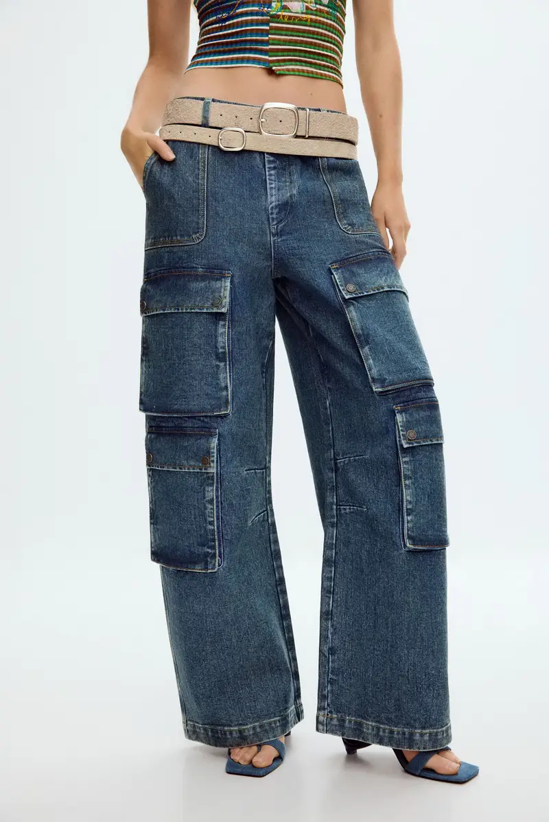 Desigual Pantaloni cargo Blu 3764269 miniatura 2