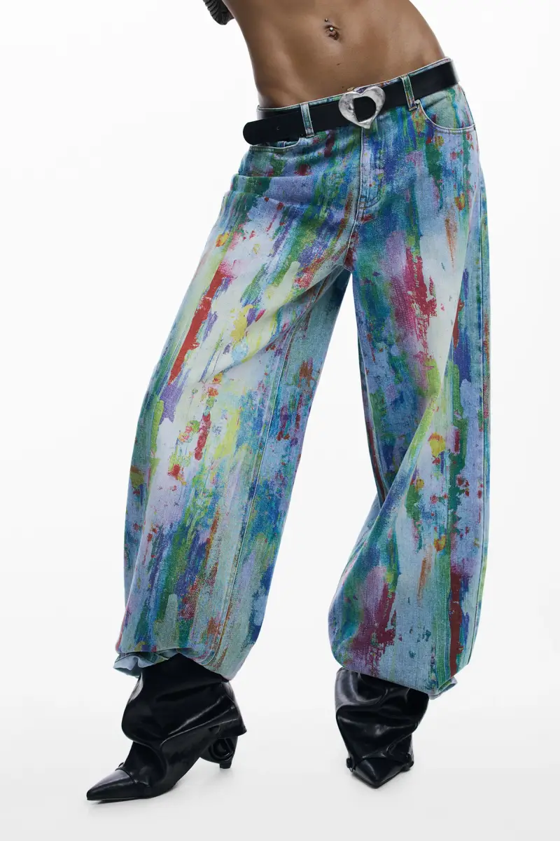 Pantaloni denim arty BLUE miniatura 2