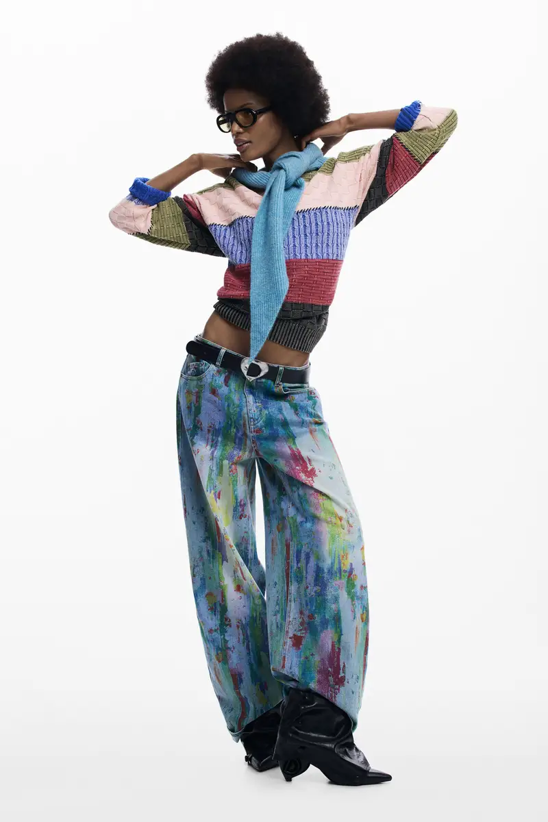 Pantaloni denim arty BLUE