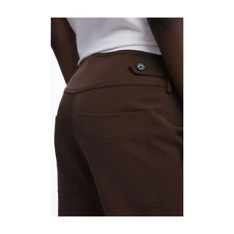 Desigual Pantaloni Donna Marrone con Zip e Logo miniatura 3