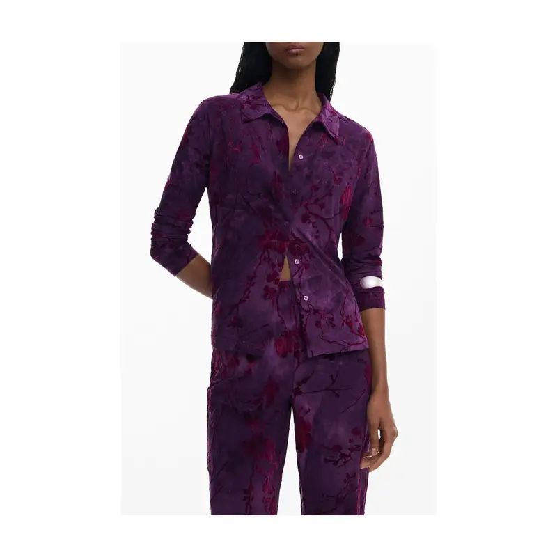 Desigual Pantaloni Donna Viola con Spacco e Logo miniatura 3