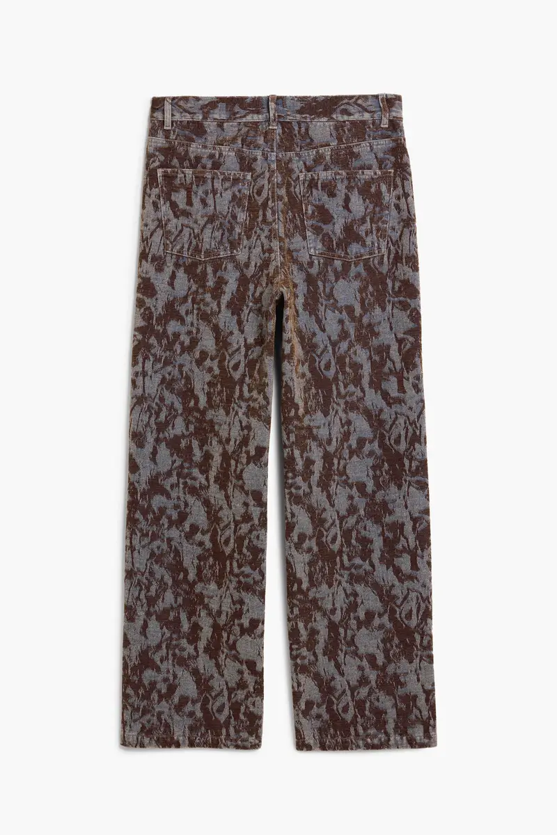 Pantaloni dritti con texture BROWN miniatura 2