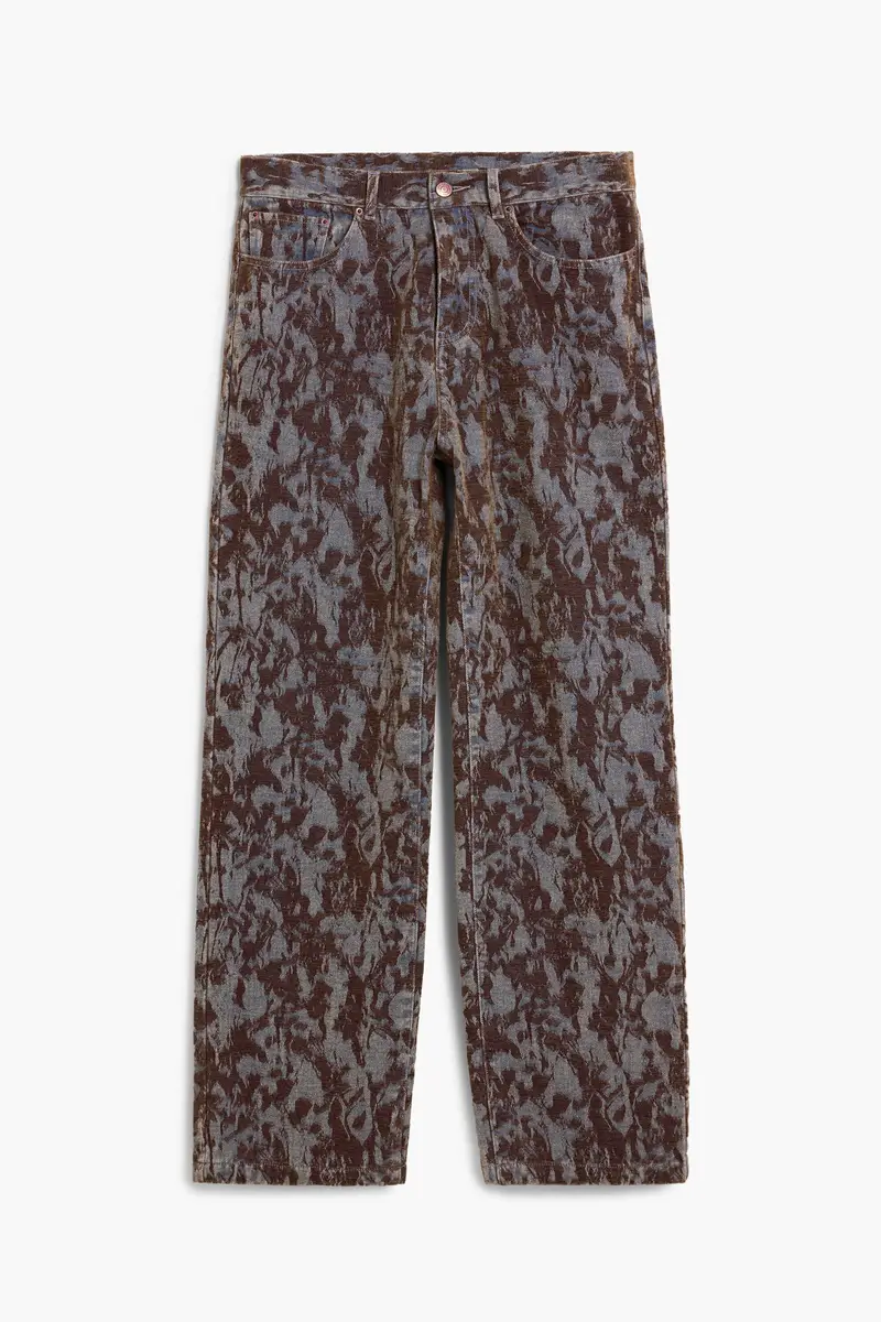 Pantaloni dritti con texture BROWN