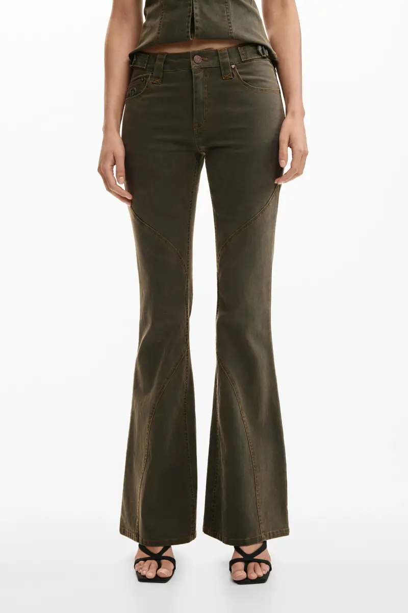 pantaloni flare BROWN miniatura 2