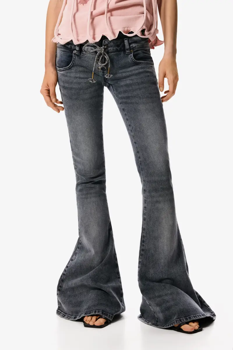 pantaloni flare masha popova BLACK miniatura 2