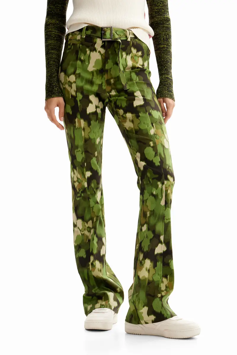 Pantaloni Flare mimetici GREEN miniatura 2