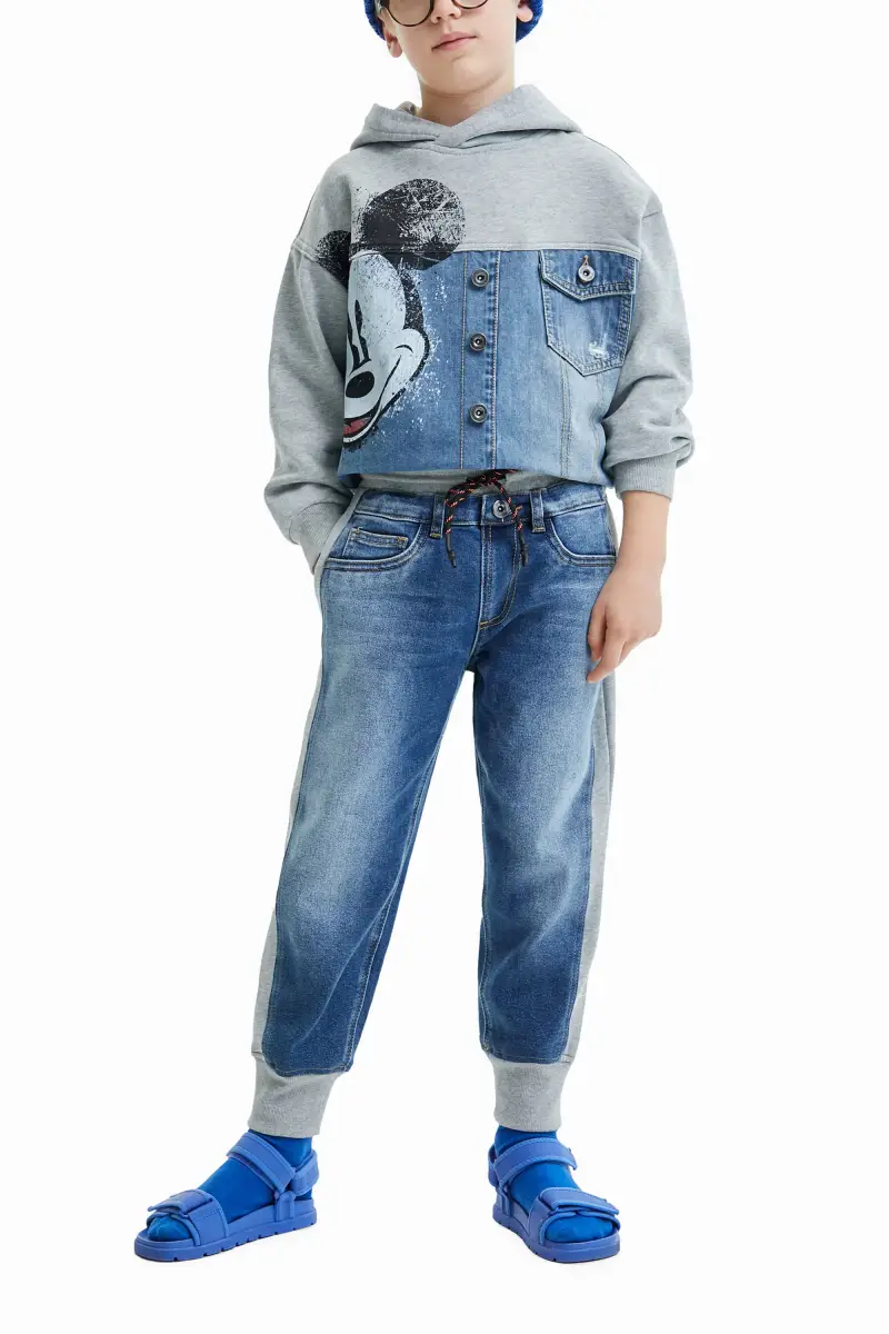 Pantaloni ibridi jogger denim BLUE miniatura 2