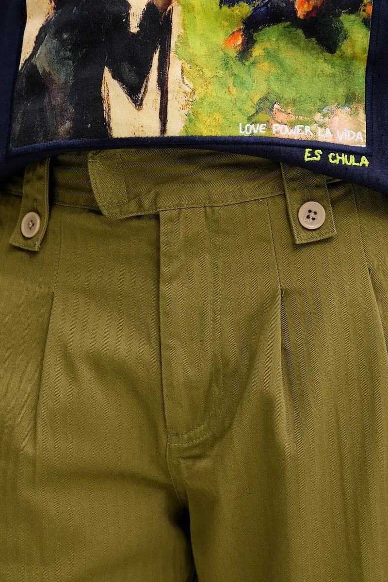 pantaloni in cotone BANKER uomo colore verde 25SMPW01 miniatura 4