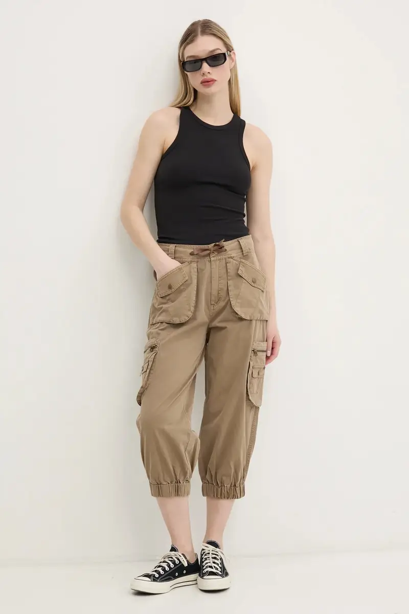 pantaloni in cotone LOIRA donna colore beige 25SWPW26 miniatura 2