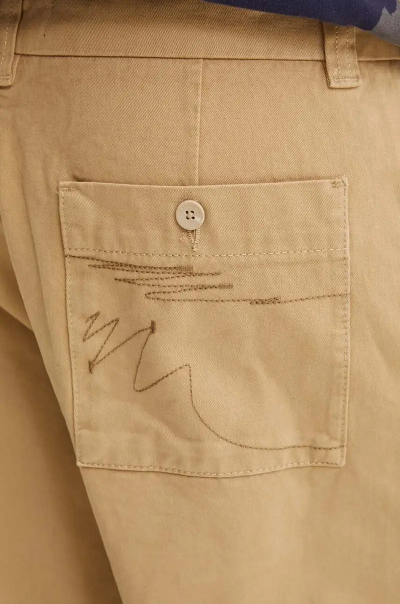 pantaloni in cotone TEXAS Beige miniatura 4