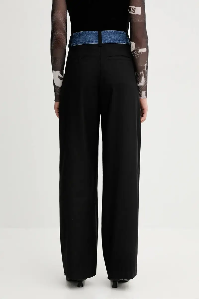 pantaloni in misto lana DENIMWAIST colore nero 25WWPW03 miniatura 3