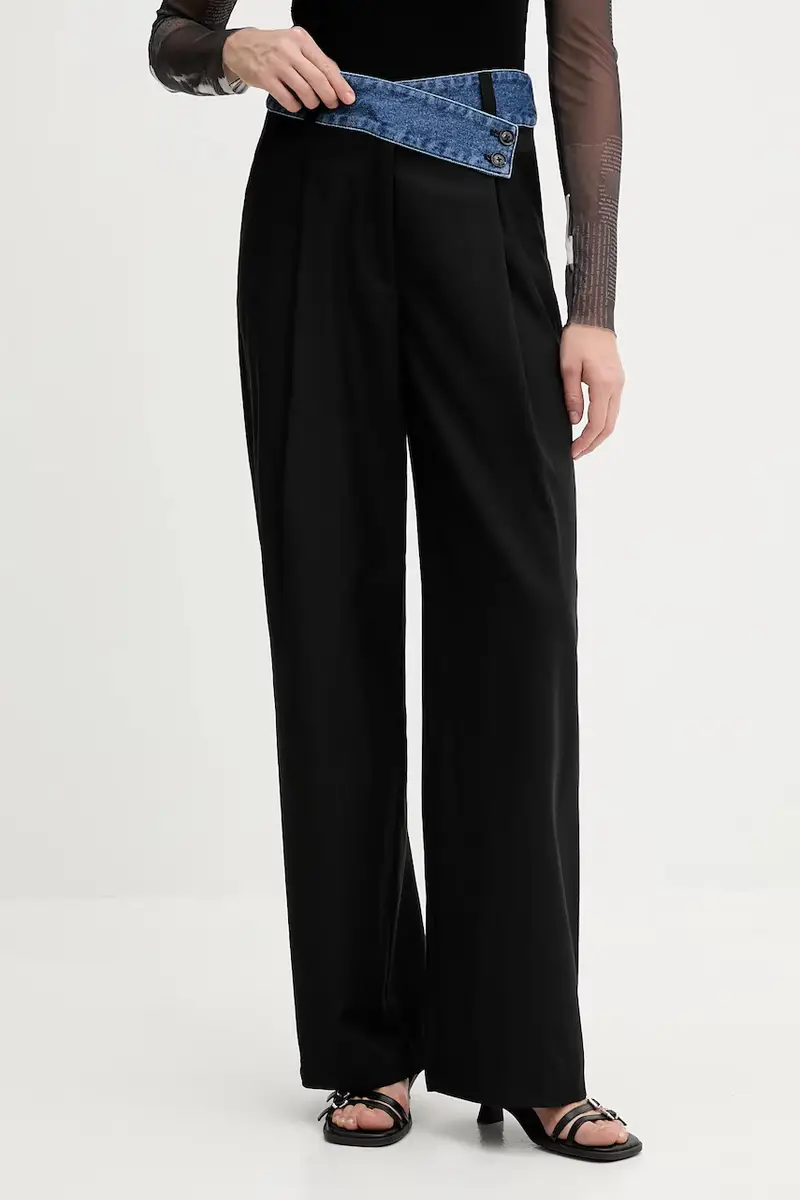 pantaloni in misto lana DENIMWAIST colore nero 25WWPW03