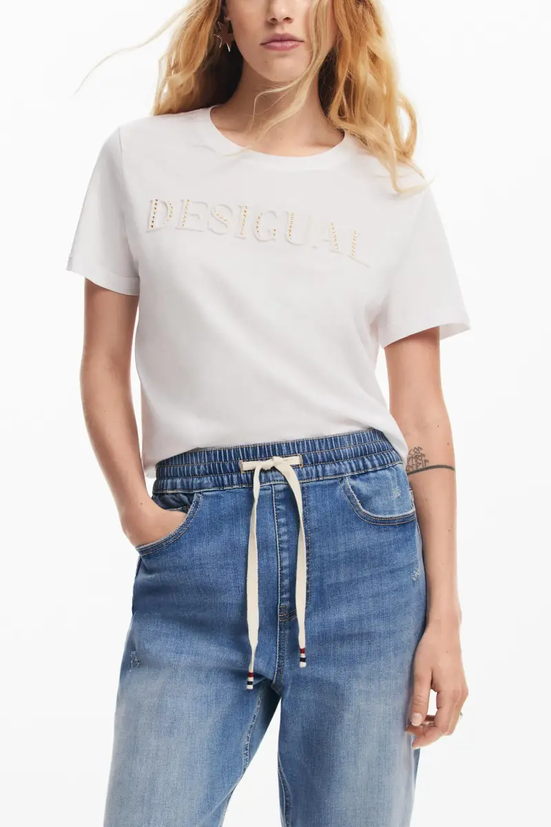 Pantaloni jogger in denim BLUE miniatura 2