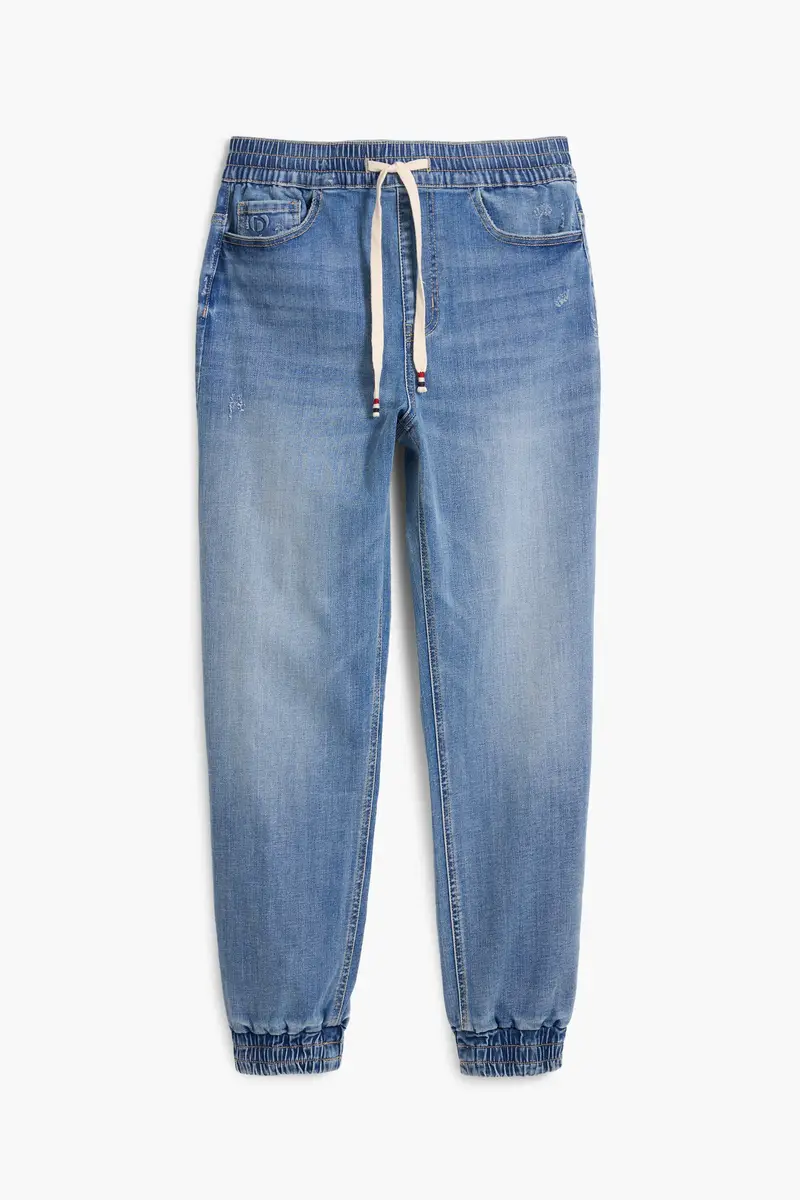 Pantaloni jogger in denim BLUE