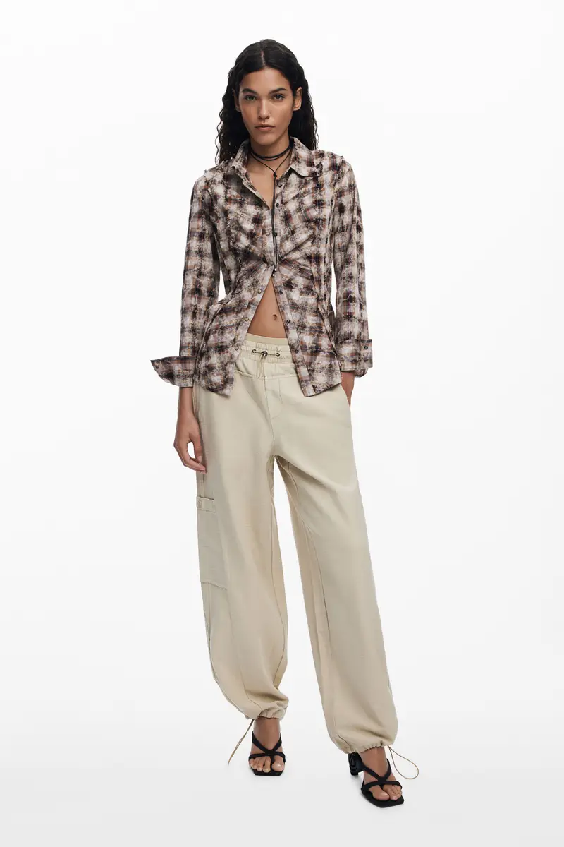 Pantaloni jogger in twill WHITE