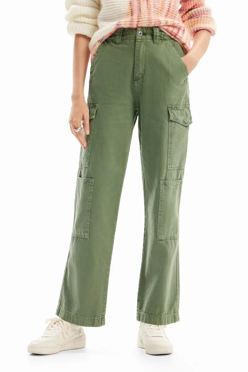 Pantaloni lunghi cargo GREEN miniatura 2