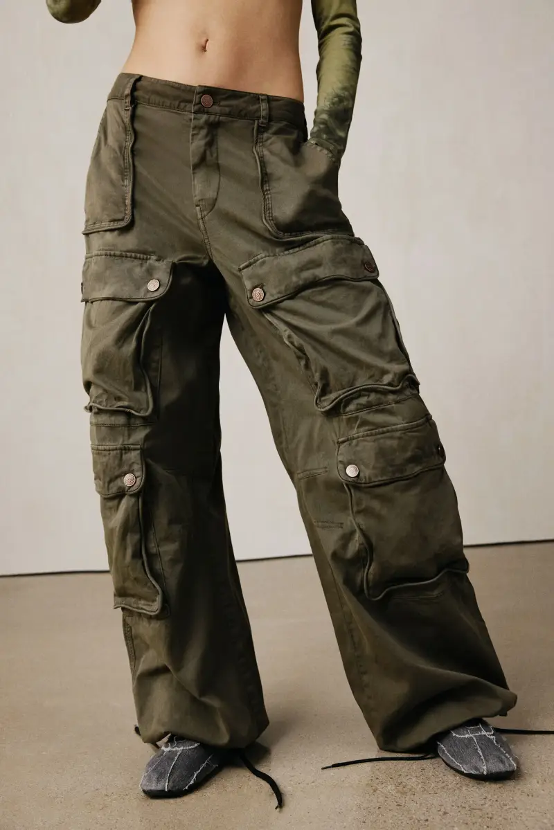 Pantaloni lunghi cargo studio GREEN miniatura 2