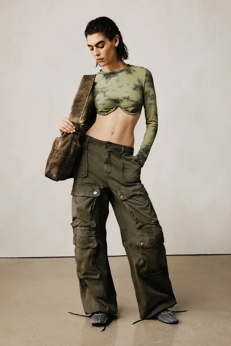 Pantaloni lunghi cargo studio GREEN