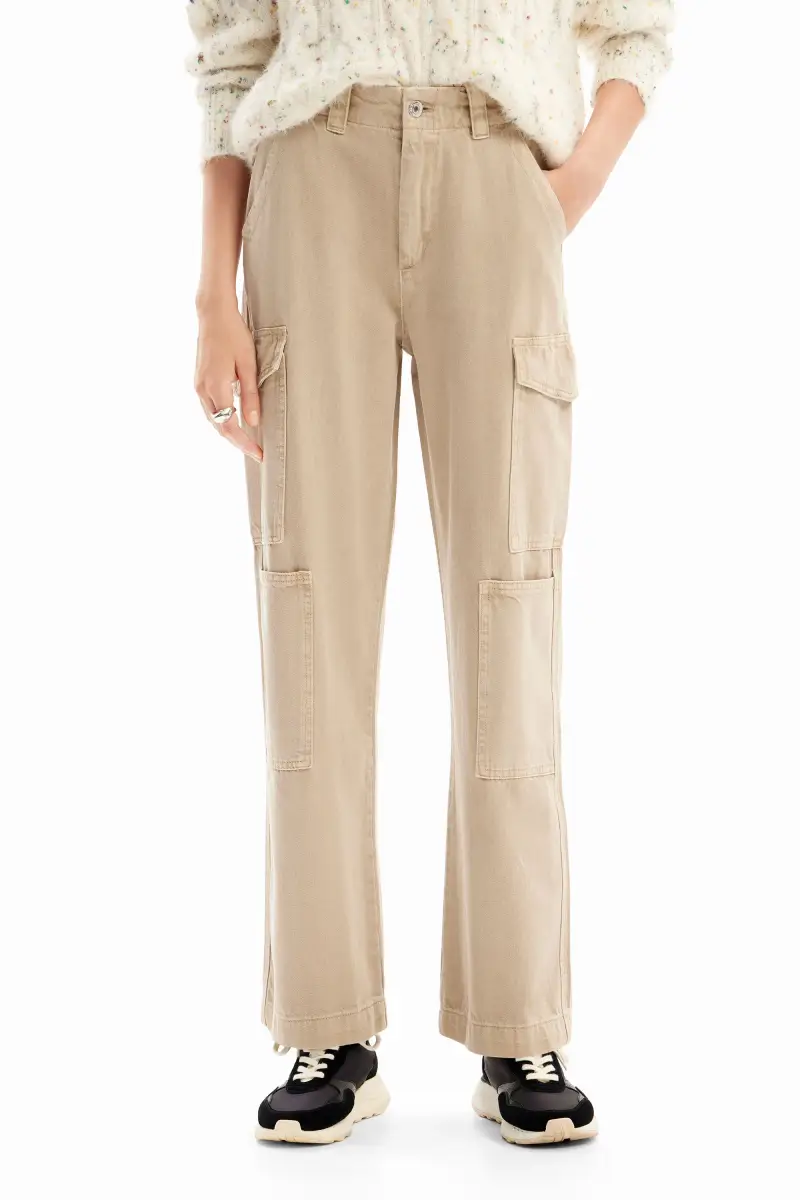Pantaloni lunghi cargo WHITE miniatura 2