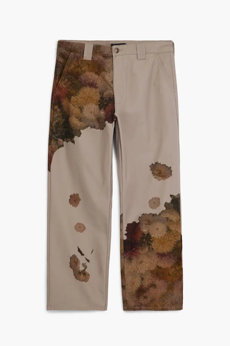 Pantaloni stampati a fiori BROWN