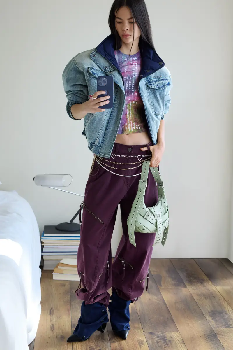 Pantaloni tie-dye con cerniere RED