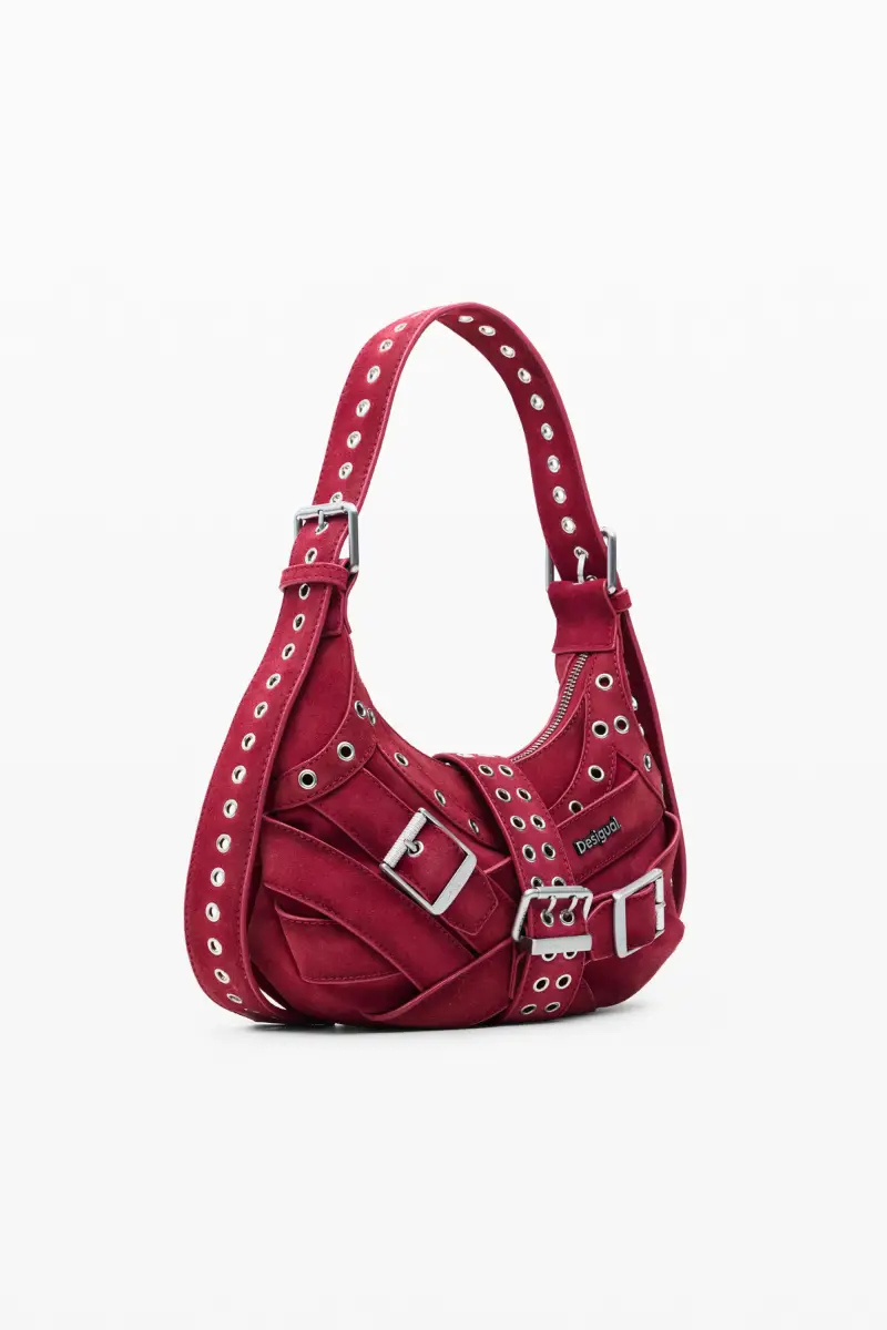 Piccola borsa in pelle con cinghie RED miniatura 2