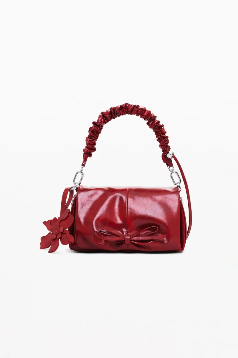 Piccola borsa lucida con fiocco RED