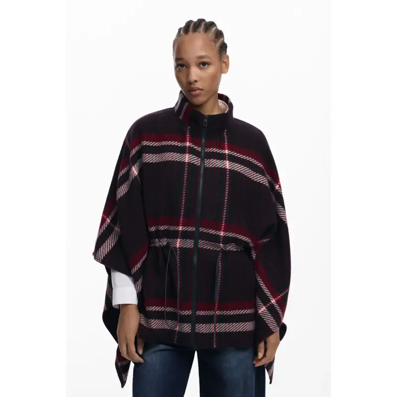 Poncho a quadri donna Desigual Aldama