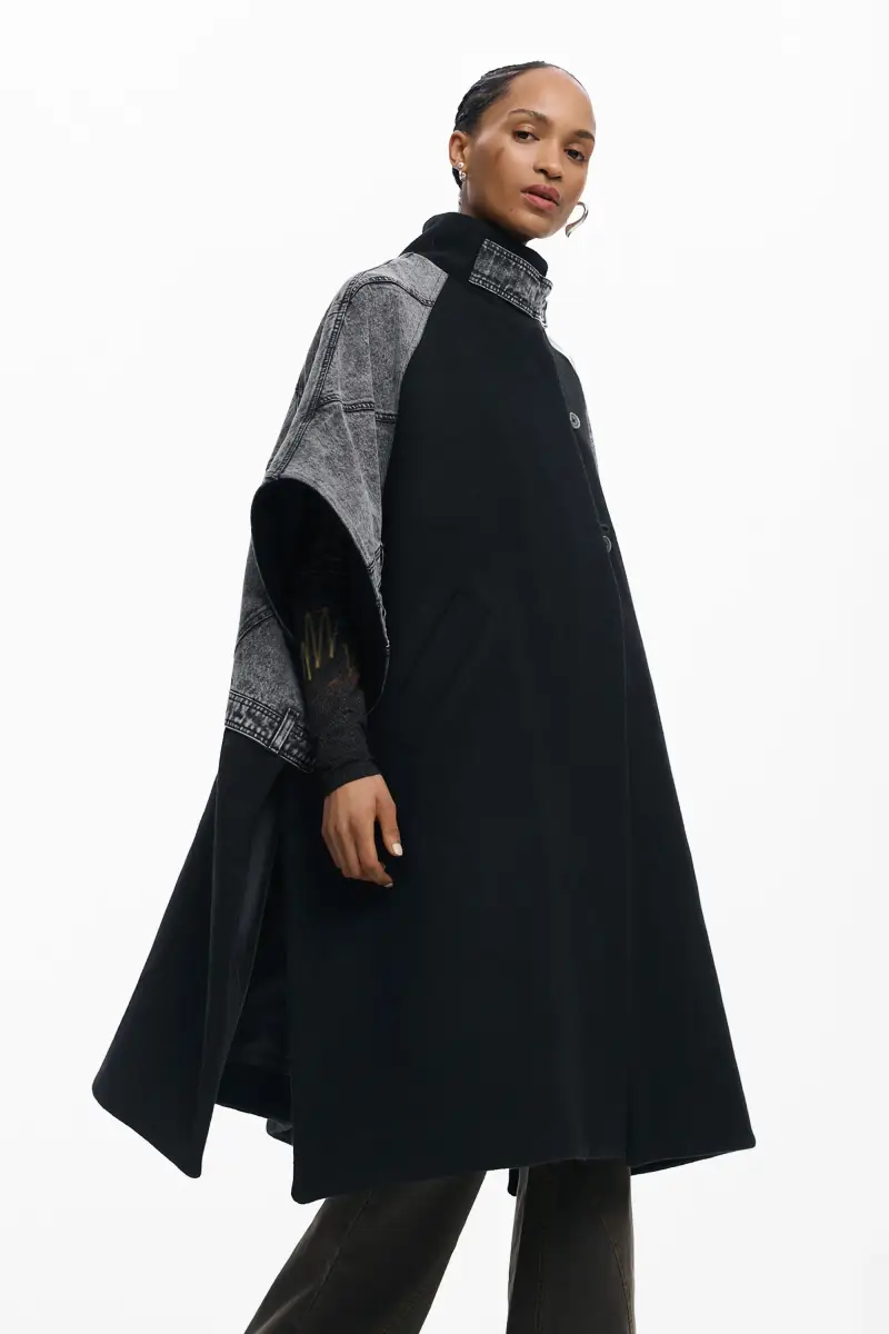 Poncho in denim BLUE miniatura 2