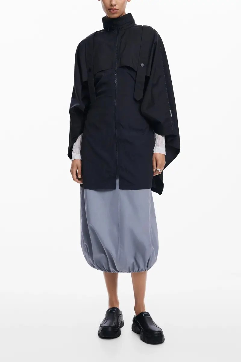 Poncho in nylon con tasca BLACK miniatura 2